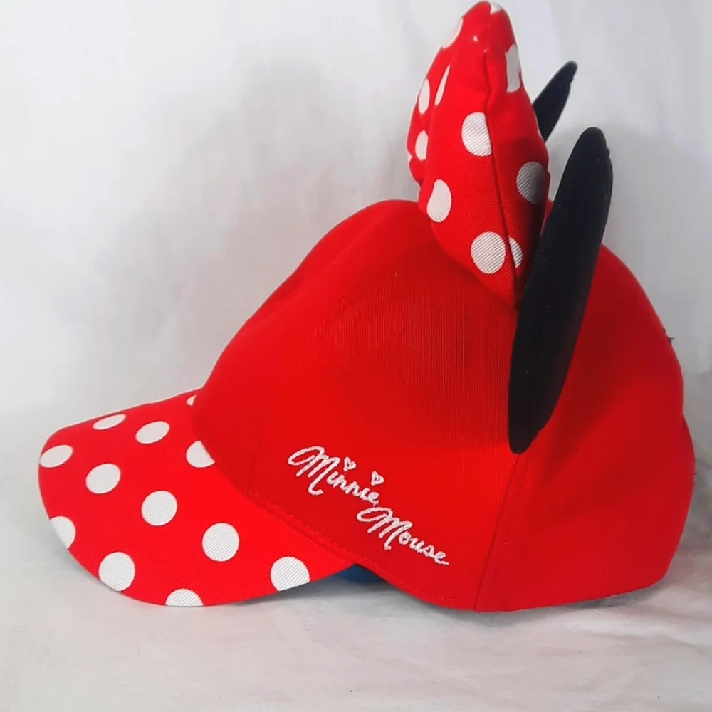 Disney Parks Resort Minnie Mouse Hat Youth OS Bow Ear Adjustable Snapback